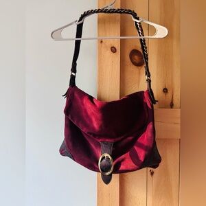 WE THE FREE, Watson messenger bag- Cherry Chocolate Suede